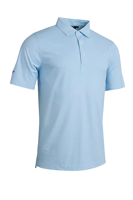 Mens Criss Cross Oval Tailored Collar Golf Shirt