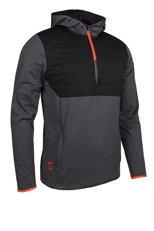Mens Zip Front Colour Block Showerproof Hybrid Padded Golf Hoodie