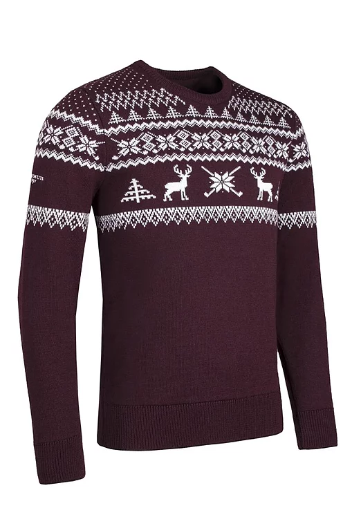 Mens Round Neck Fairisle Patterned Merino Blend Festive Sweater Sale Mens Round Neck Fairisle Patterned Merino Blend Festive Sweater Sale