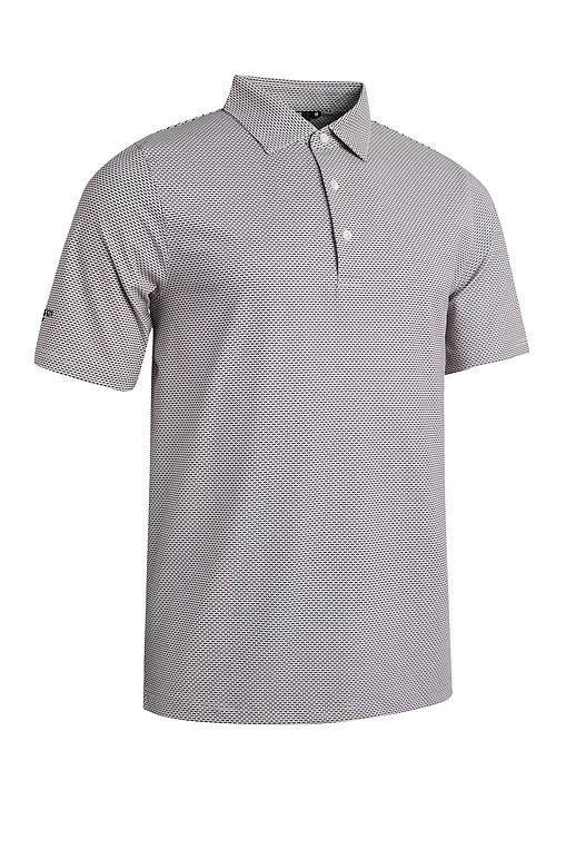 Mens Geometric Tee Tailored Collar Golf Shirt