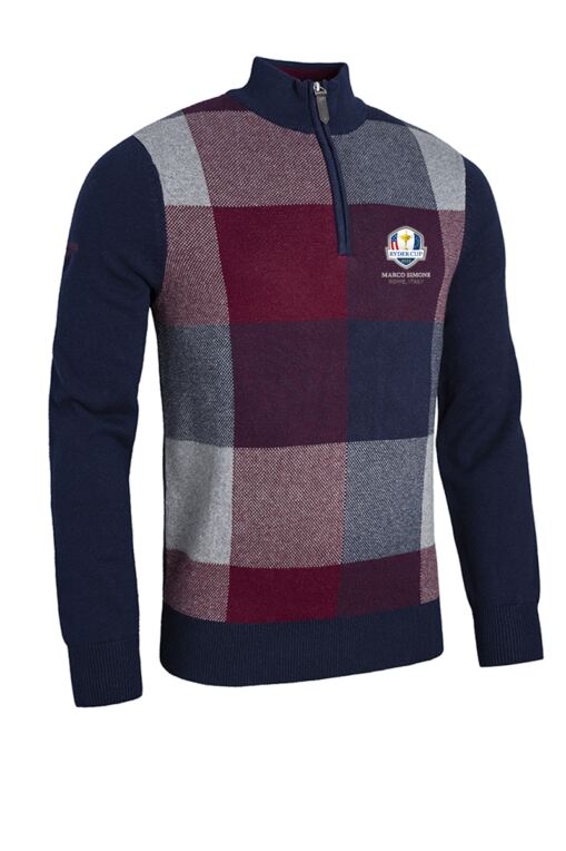 Pink Teal Plaid Tartan Men's Golf Shirts main image 1