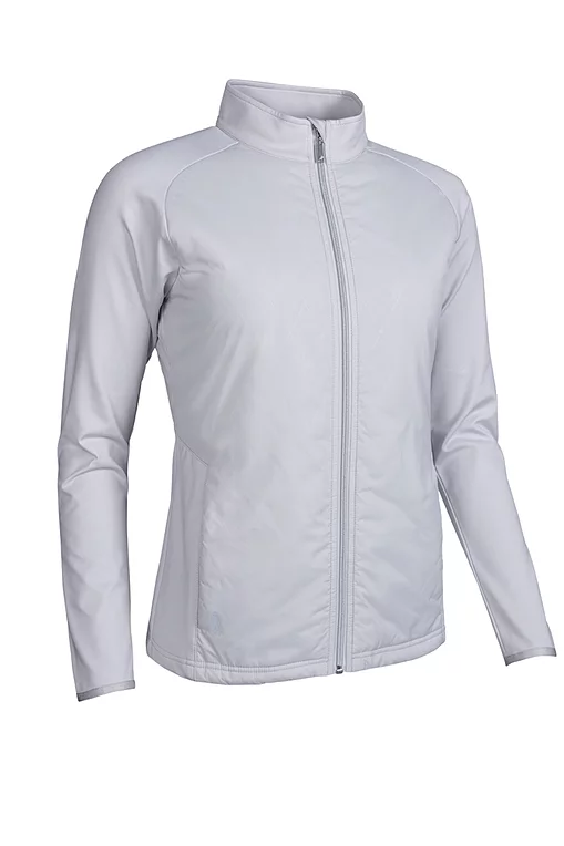 Ladies Full Zip Faux Fur Lined Padded Golf Jacket Stardust Diamond Print/Silver S