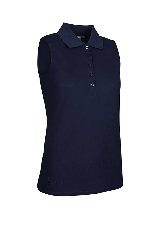 Ladies Sleeveless Performance Pique Golf Polo Shirt