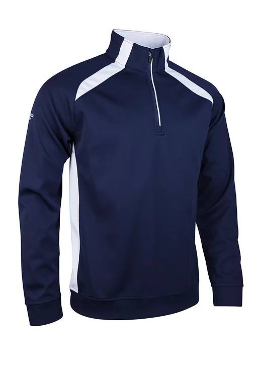 Mens Quarter Zip Contrast Panel Performance Golf Midlayer