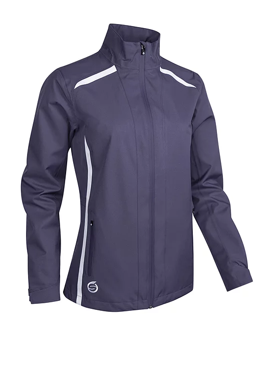 Ladies Zip Front Panelled Waterproof Golf Jacket
