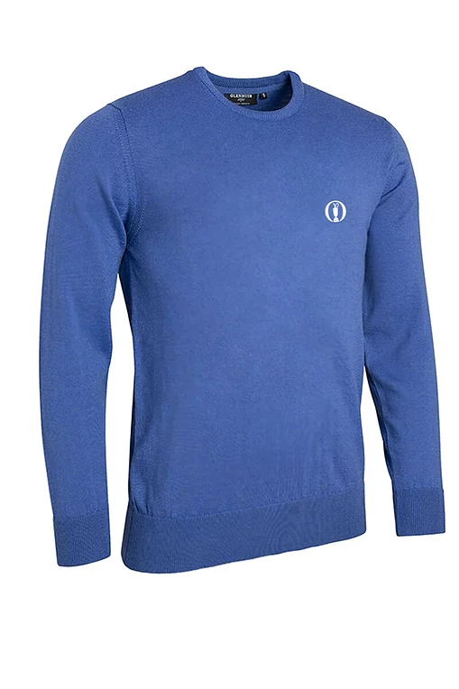 The Open Mens Crew Neck Lightweight Merino Wool Golf Sweater