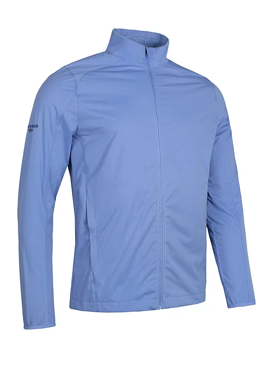 Mens Full Zip Lightweight Stretch Water Repellent Golf Jacket Light Blue S