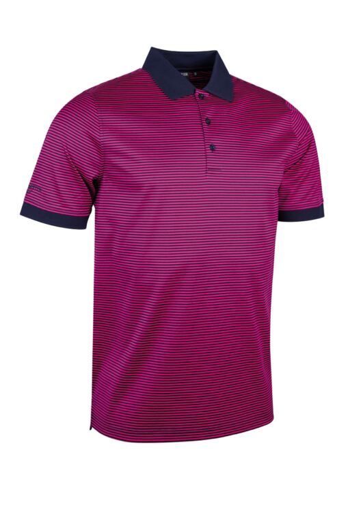magenta golf shirt