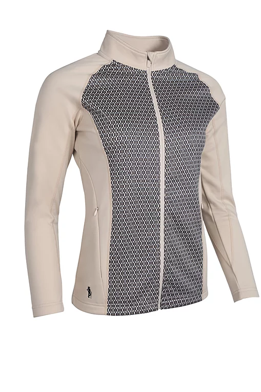Ladies Full Zip Coverstitch Panelled Midlayer Golf Jacket