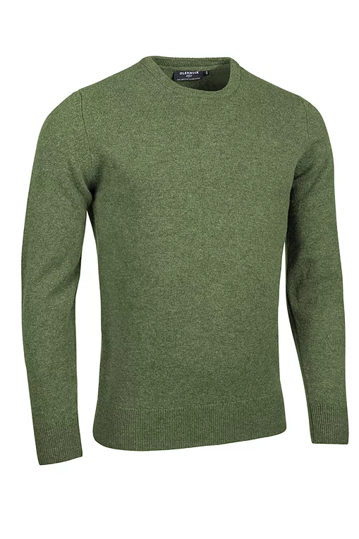 Mens Crew Neck Lambswool Midweight Golf Sweater Landscape Marl S