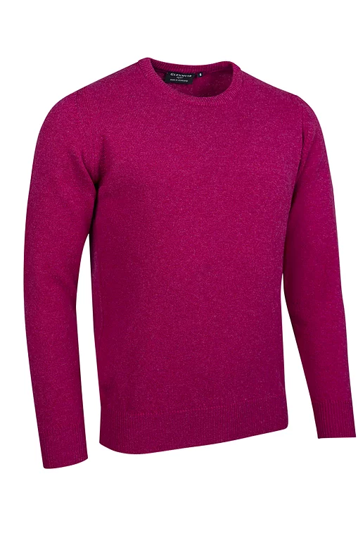 Mens Crew Neck Lambswool Midweight Golf Sweater