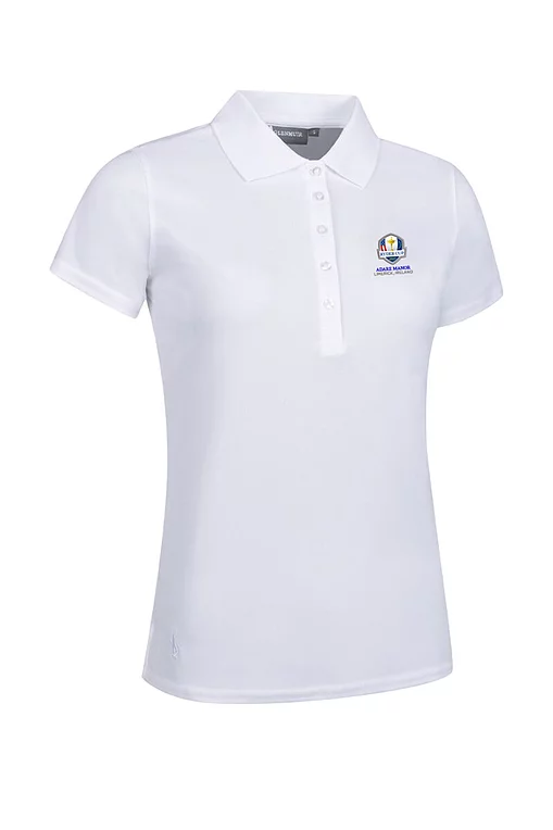 Official Ryder Cup 2027 Ladies Performance Pique Golf Polo Shirt White S