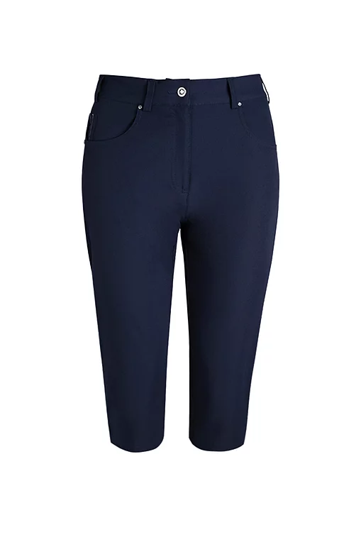 Ladies Lightweight Stretch Performance Golf Pedal Pushers Navy UK 8
