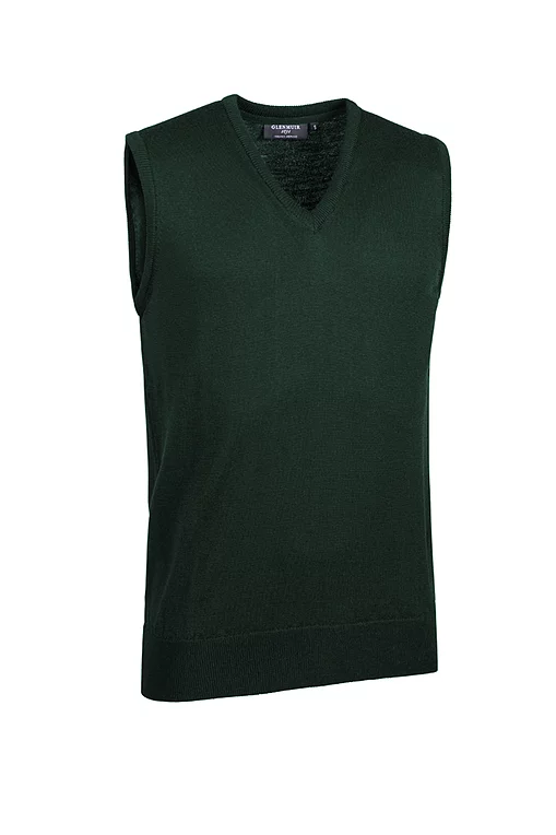 Mens V Neck Lightweight Merino Wool Golf Slipover