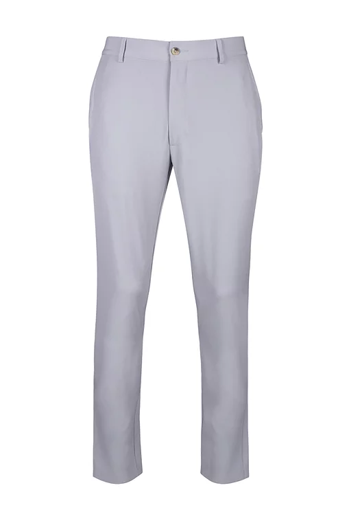 Mens Lightweight Stretch Performance Golf Trousers Light Grey Regular 32