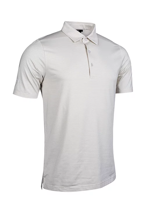 Mens Micro Stripe Performance Golf Polo Shirt