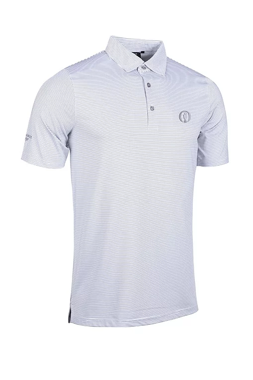 The Open Mens Micro Stripe Performance Golf Polo Shirt