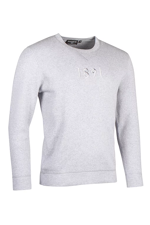 Mens and Ladies Crew V Insert Touch of Cashmere Chest Heritage Luxury Sweatshirt Sale Light Grey Marl M