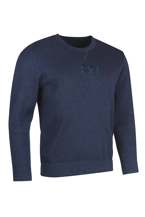 Mens and Ladies Crew V Insert Touch of Cashmere Chest Heritage Luxury Sweatshirt Sale Navy Marl M