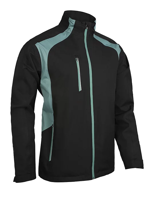 Mens Zip Front Stretch Back Panelled Waterproof Golf Jacket