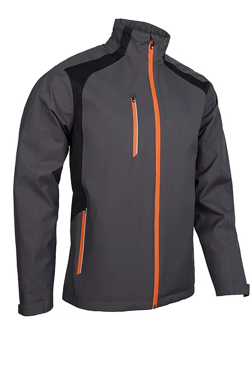 Mens Zip Front Stretch Back Panelled Waterproof Golf Jacket