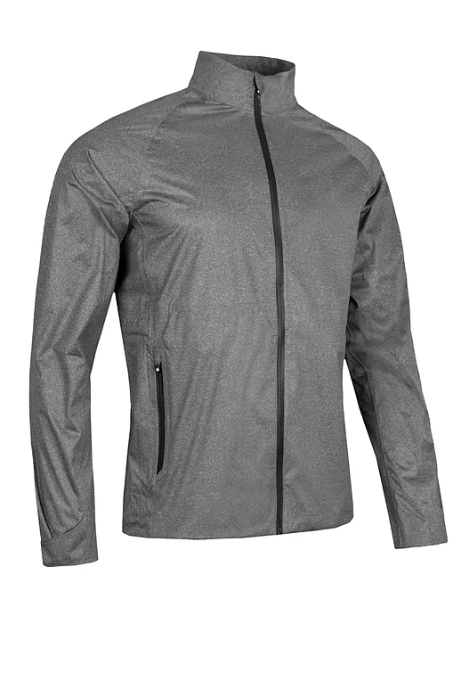 Mens Whisperdry Lightweight Stretch Waterproof Golf Jacket Gunmetal Marl/Black S