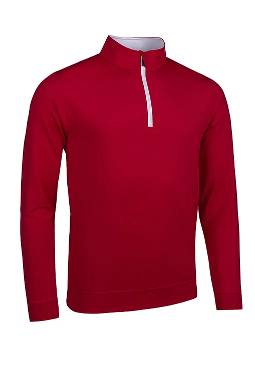 Mens Quarter Zip Lightweight Performance Golf Midlayer Garnet/White S Mens Quarter Zip Lightweight Performance Golf Midlayer Garnet/White S