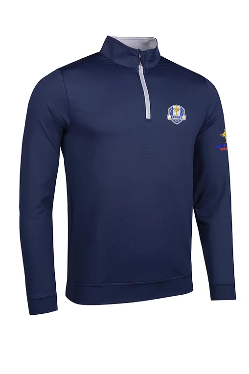 Official Ryder Cup 2025 Winners Mens Quarter Zip Lightweight Performance Golf Midlayer