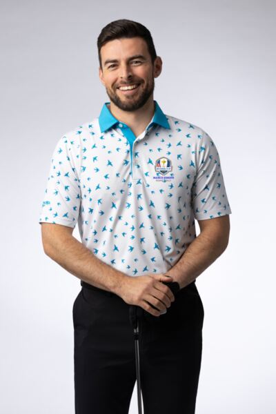 Official Ryder Cup 2023 Mens Printed Performance Marcus Golf Polo