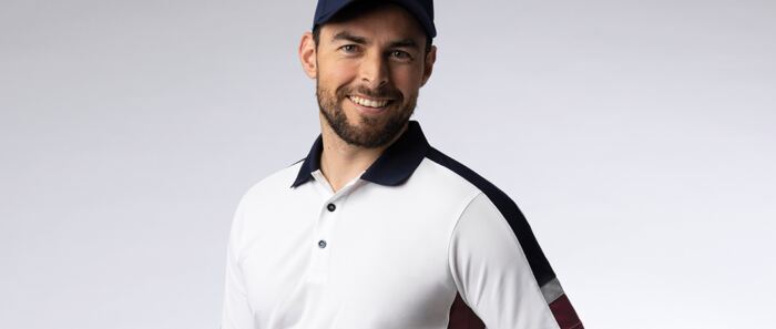 Golfer in white polo shirt