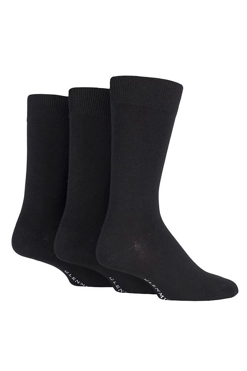 Mens 3 Pair Bamboo Plain Socks