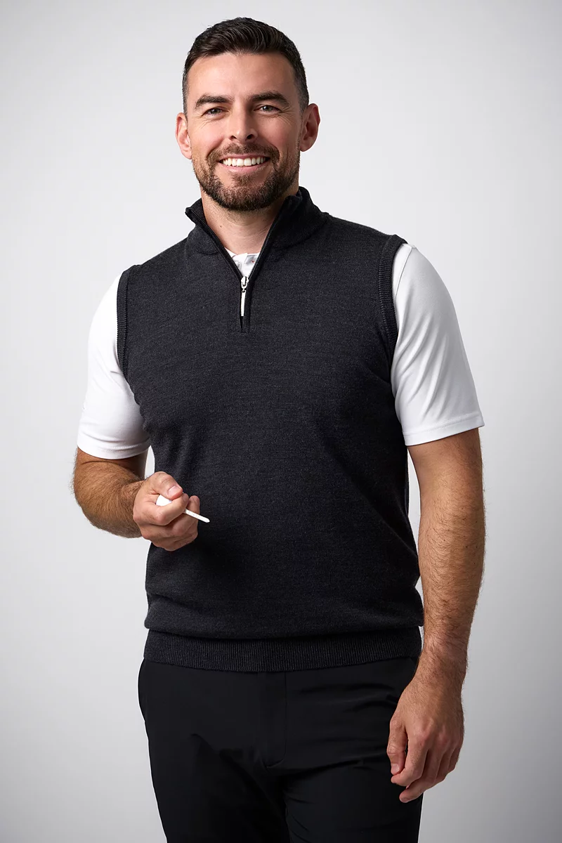 The Open Mens Quarter Zip Merino Wool Golf Slipover
