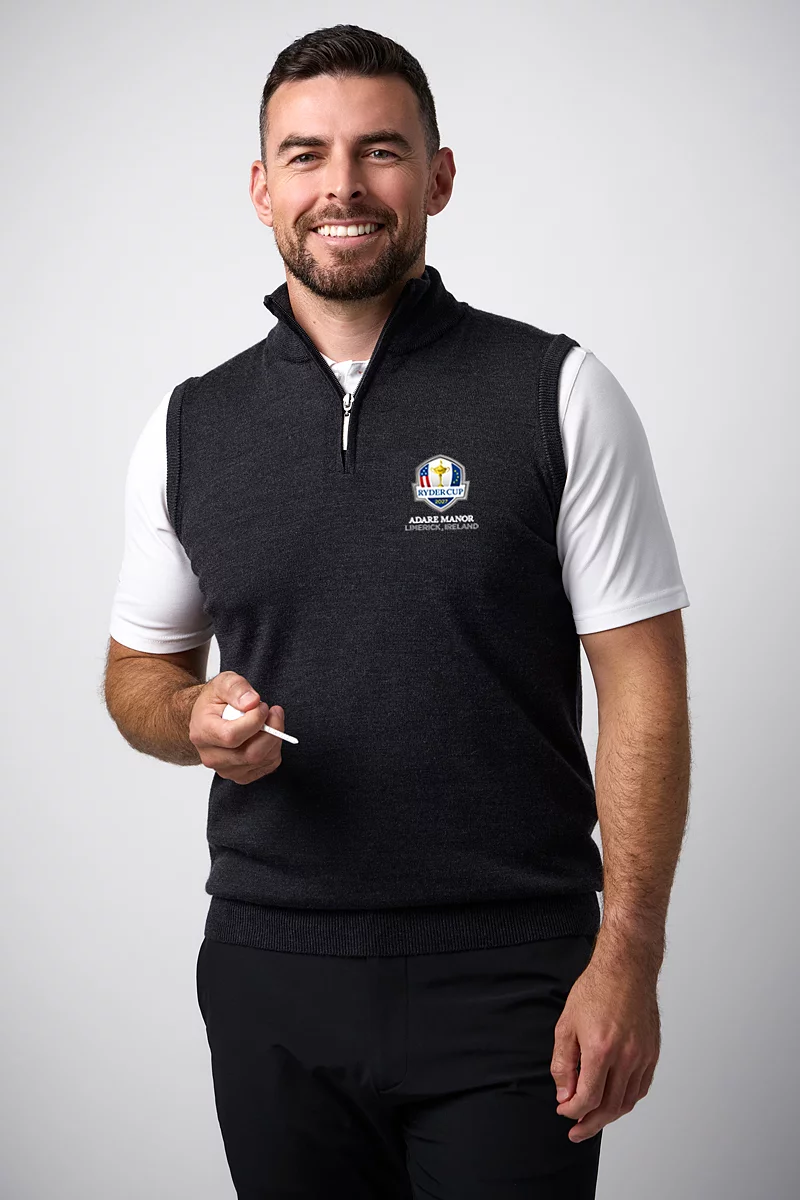 Official Ryder Cup 2027 Mens Quarter Zip Merino Wool Golf Slipover