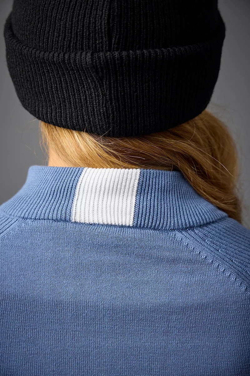 Ladies Quarter Zip Rib Sleeve Lined Golf Sweater