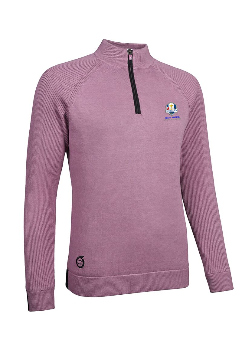 Official Ryder Cup 2027 Ladies Quarter Zip Rib Sleeve Lined Golf Sweater