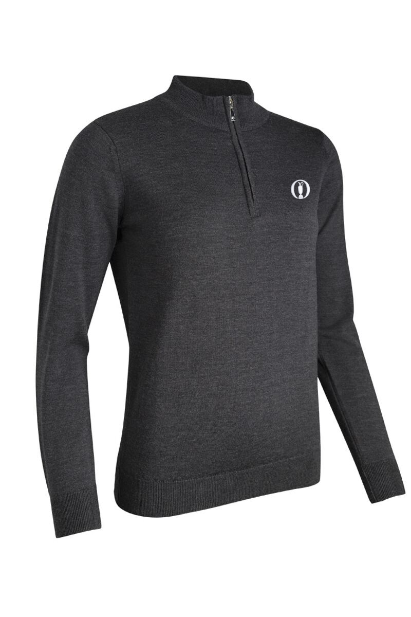 The Open Ladies Quarter Zip Merino Wool Lightweight Golf Sweater