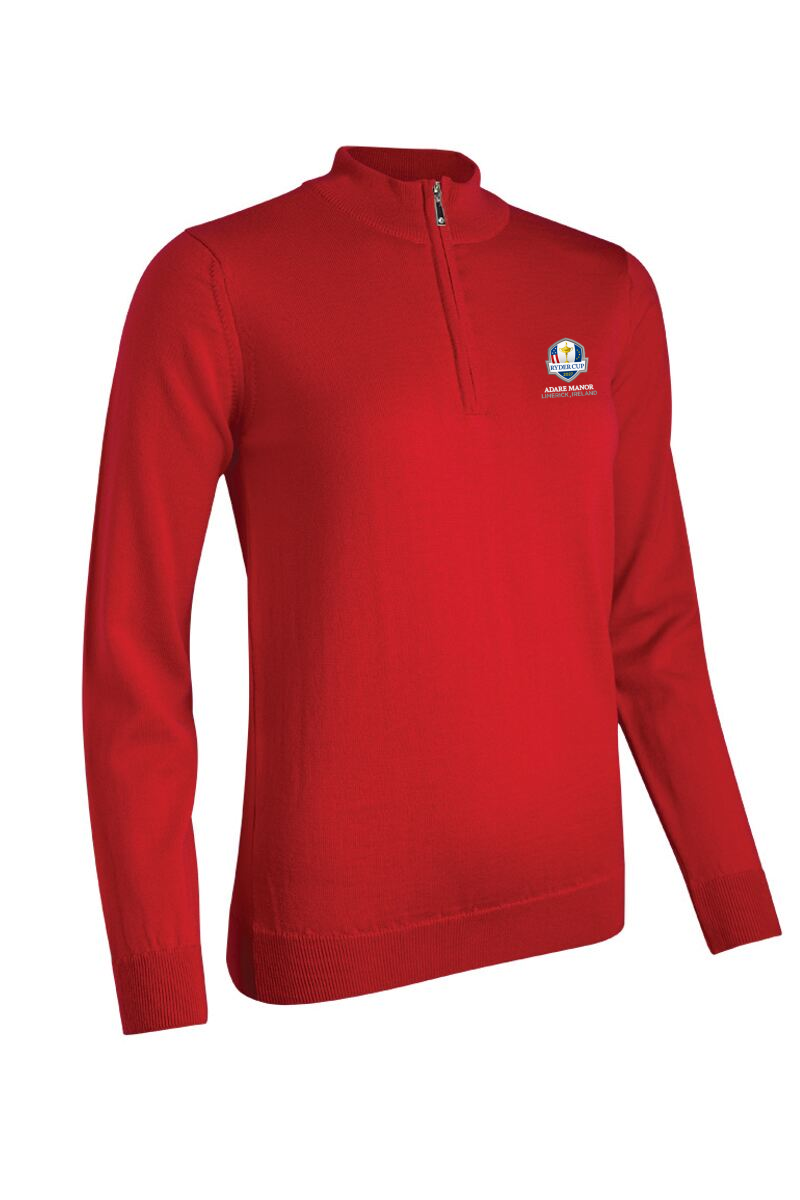 Official Ryder Cup 2027 Ladies Quarter Zip Merino Wool Lightweight Golf Sweater