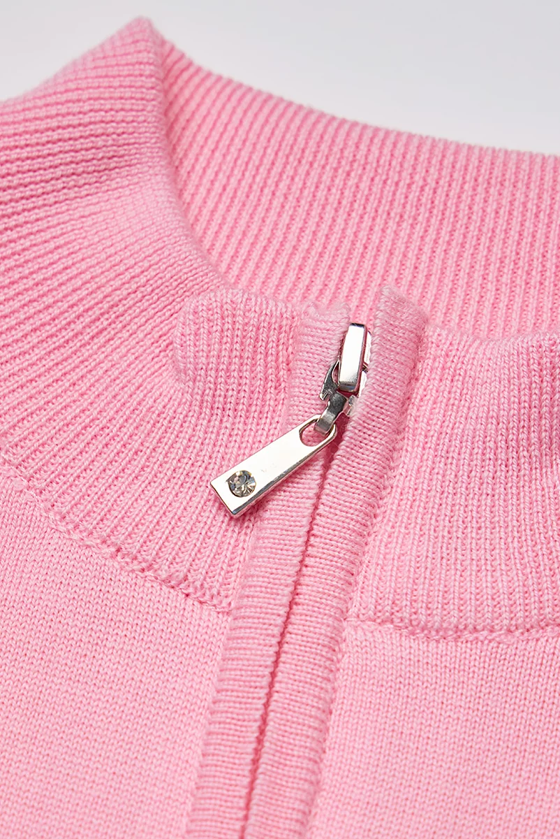 Ladies Quarter Zip Merino Wool Lightweight Golf Sweater Ladies Quarter Zip Merino Wool Lightweight Golf Sweater