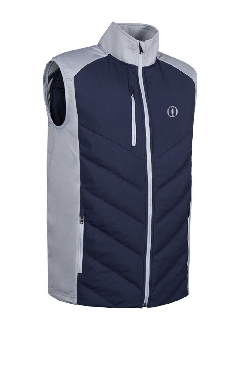 The Open Mens Padded Bonded Thermal Golf Gilet Navy/Silver XL