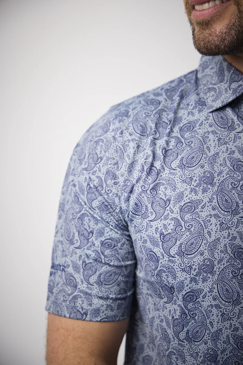 Mens Paisley Print Performance Golf Shirt Mens Paisley Print Performance Golf Shirt