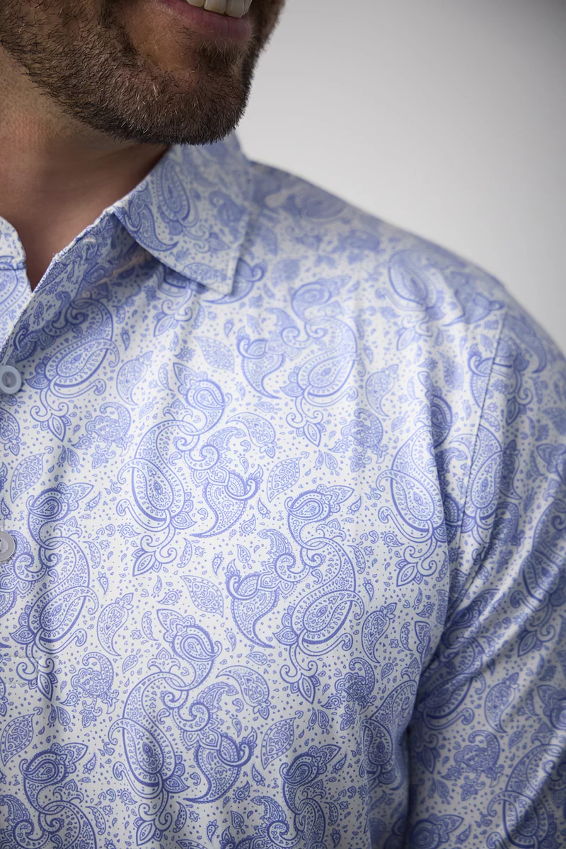 Mens Paisley Print Performance Golf Shirt Mens Paisley Print Performance Golf Shirt