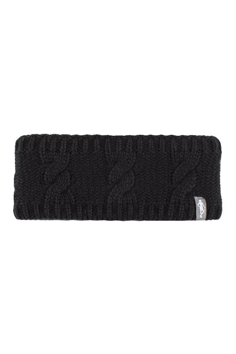 Ladies Thermal Lined Knitted Golf Headband Sale Black One Size