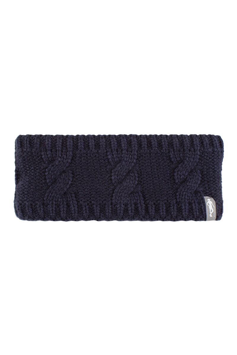 Ladies Thermal Lined Knitted Golf Headband Sale Navy One Size
