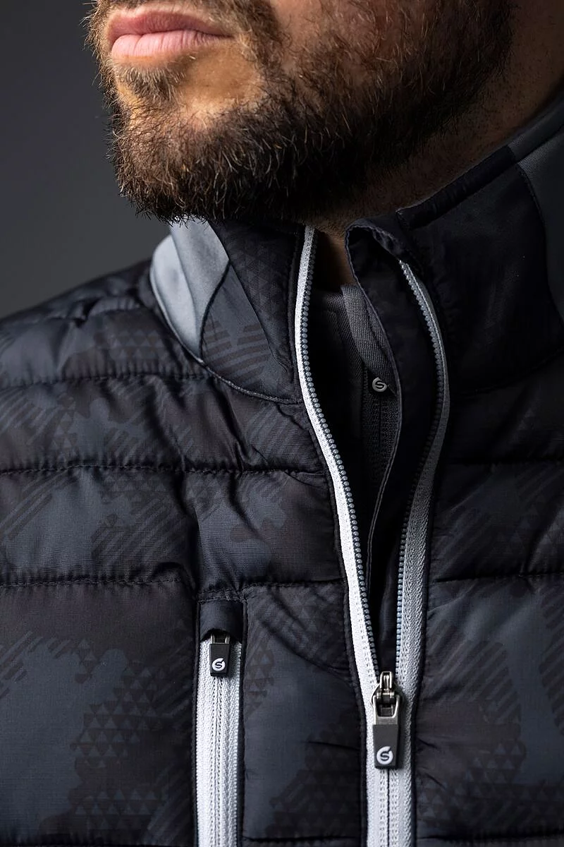 Mens Full Zip Padded Stretch Panel Performance Golf Gilet Sale