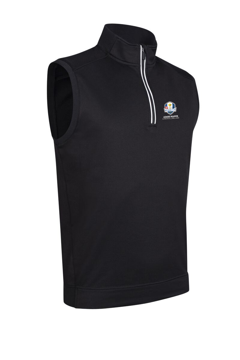 Official Ryder Cup 2027 Mens Quarter Zip Rib Sleeveless Performance Golf Midlayer
