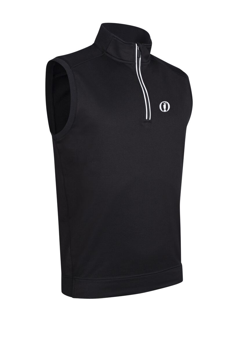 The Open Mens Quarter Zip Rib Sleeveless Performance Golf Midlayer