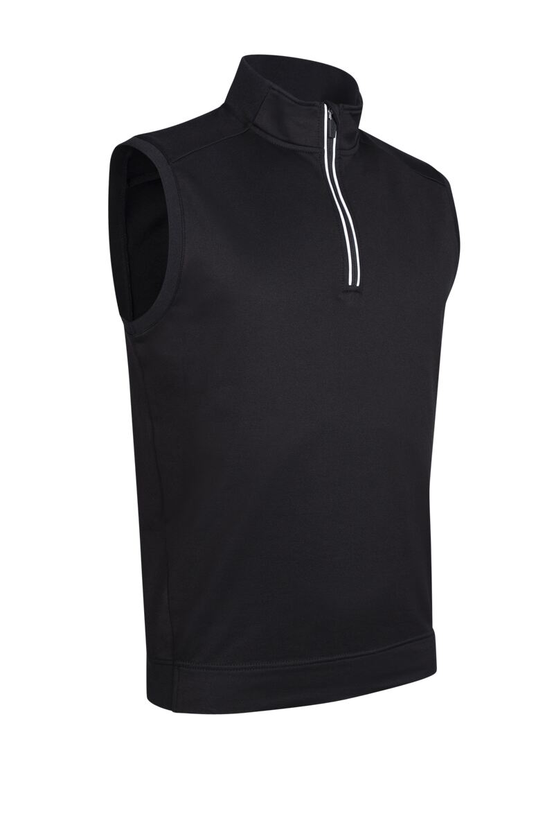 Mens Quarter Zip Rib Sleeveless Performance Golf Midlayer