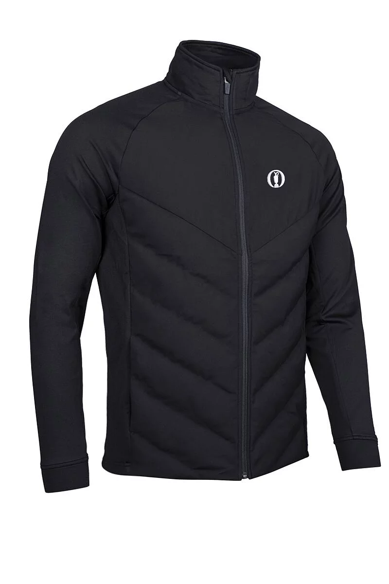 Official Ryder Cup 2027 Mens Full Zip Bonded Chevron Padded Performance Thermal Golf Jacket Black L