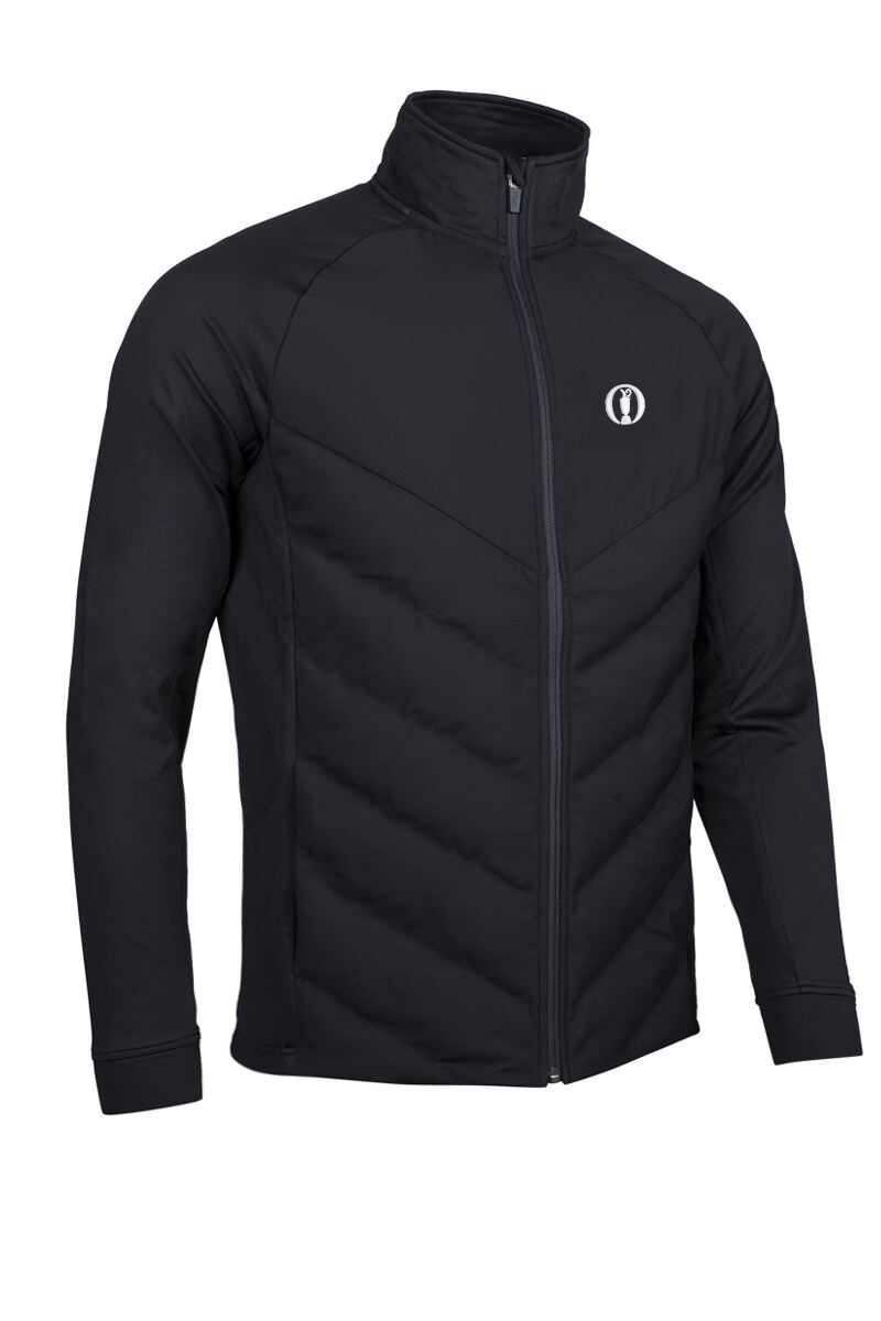 The Open Mens Full Zip Bonded Chevron Padded Performance Heavyweight Golf Jacket