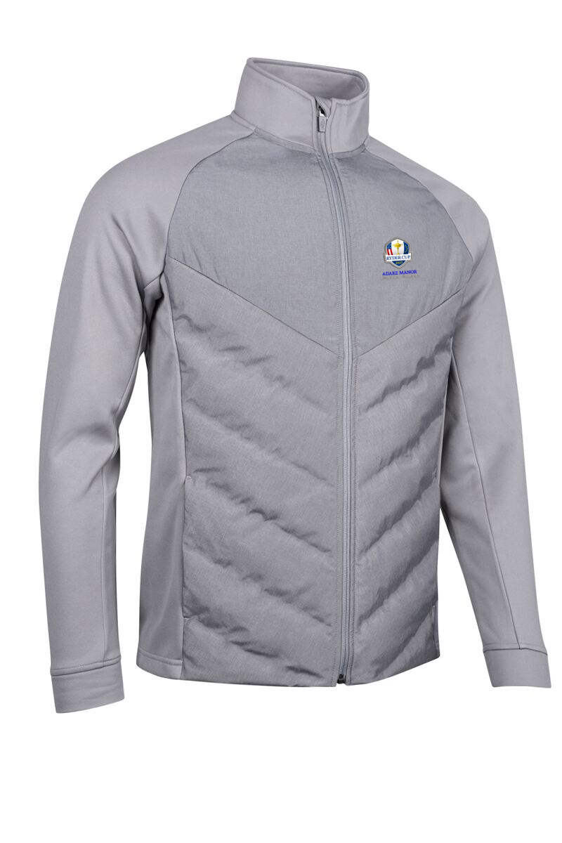 Official Ryder Cup 2027 Mens Full Zip Bonded Chevron Padded Performance Heavyweight Golf Jacket